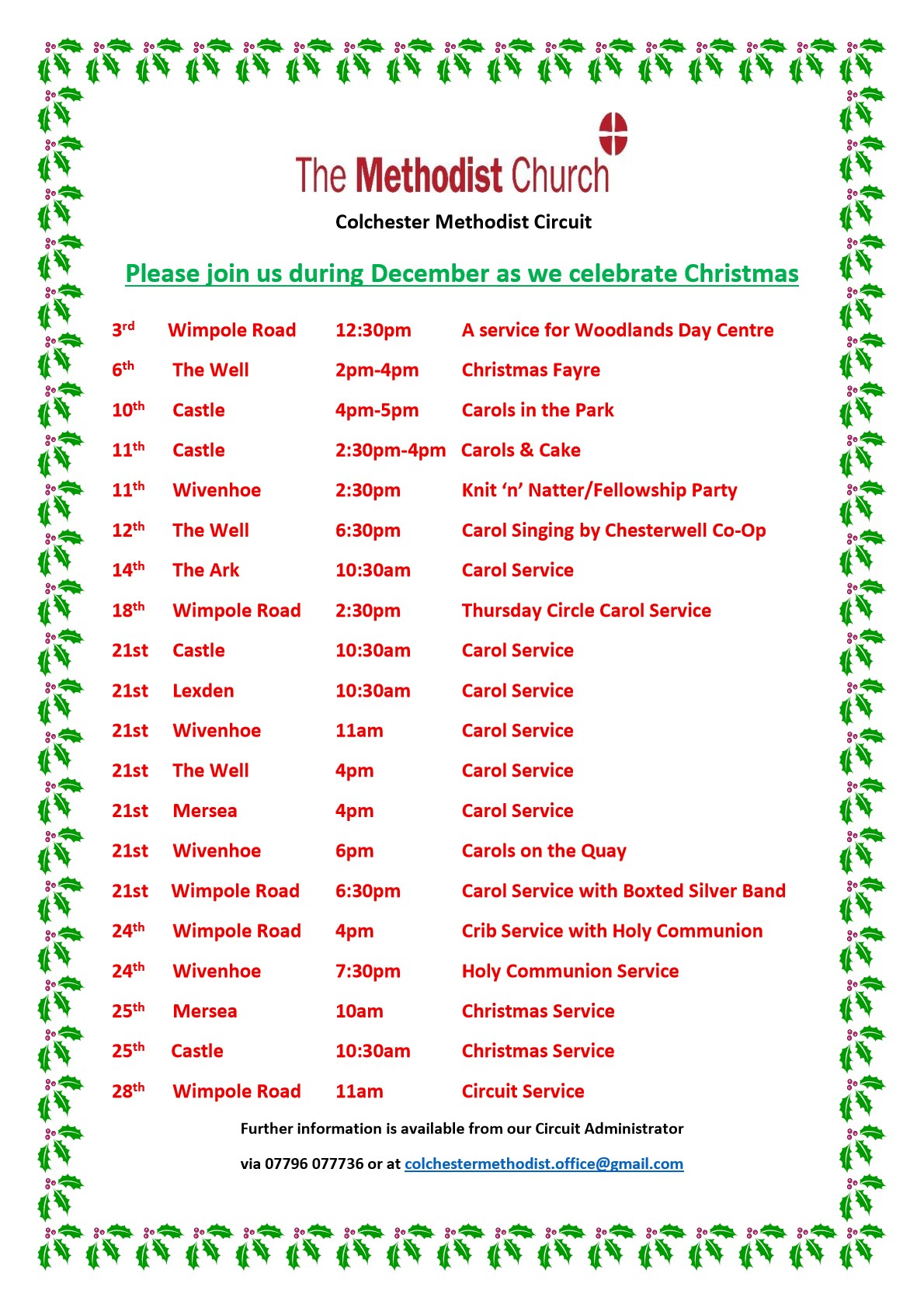 Christmas Events poster 2025 v